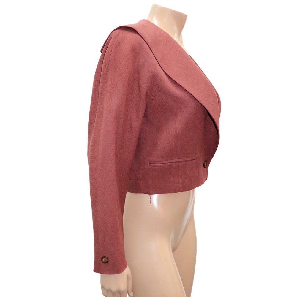 Alfred Sung Cropped Blazer Rust Chic M - Picture 5 of 6